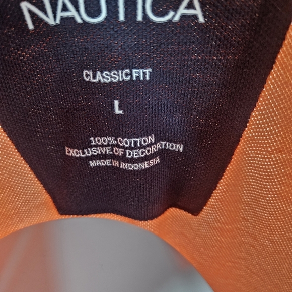 Nautica Men's orange sherbert Polo large - Picture 6 of 6